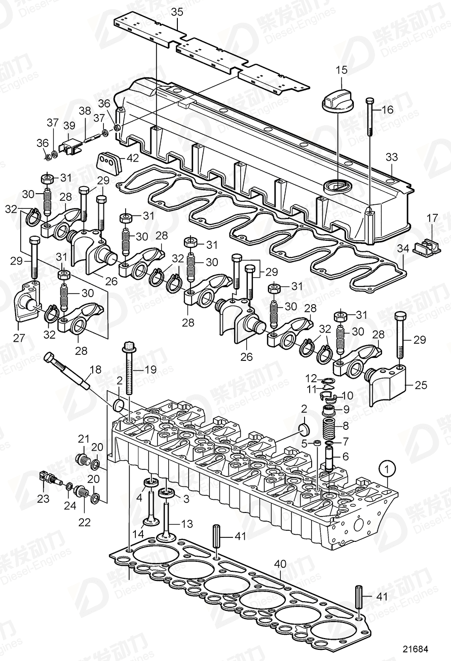 VOLVO Exhaust valve, exhaust 20755883 Drawing